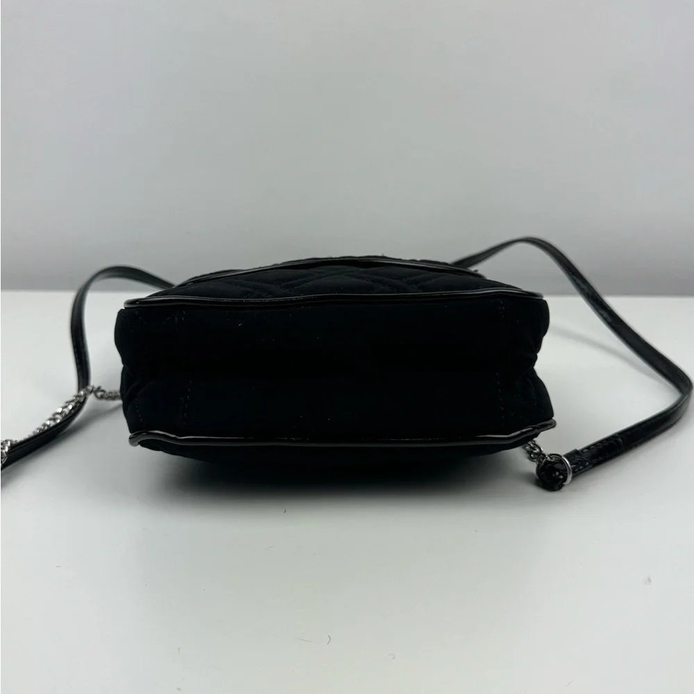Vera Bradley Quilted Chain Strap Shoulder Crossbody Handbag Classic Black Purse